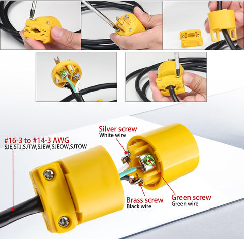 10 PCS Electrical Replacement Plug & Connector Set – NEMA 5 - 15P 81445123 - with | Sold by Uncle Wiener's Wholesale