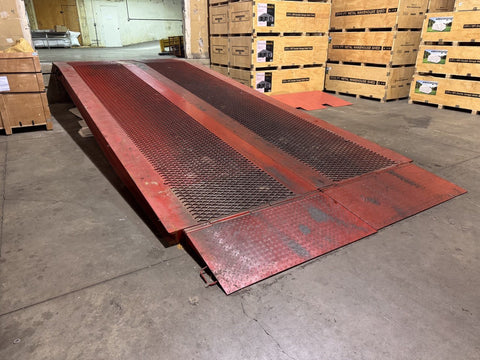10' x 25' Steel Loading Dock Ramp – 50,000 LB Capacity with Adjustable Height | Model 4121221 - with | Sold by Uncle Wiener's Wholesale