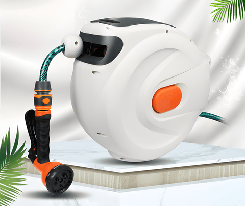 100 ft Retractable Water Hose Reel – 5/8" Wall - Mount with 180° Swivel – HS10021W - with | Sold by Uncle Wiener's Wholesale