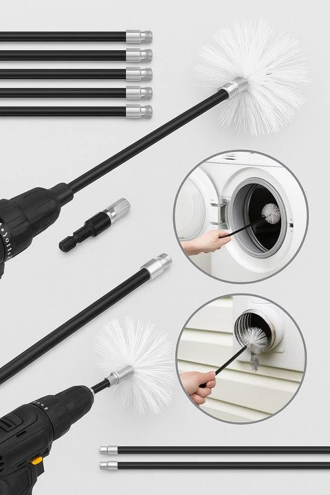 12 FT Dryer Vent Cleaning Kit – Flexible Duct Lint Remover with Drill Adapter | Model C18414 - Dryer Vent Cleaning Kit with | Sold by Uncle Wiener's Wholesale