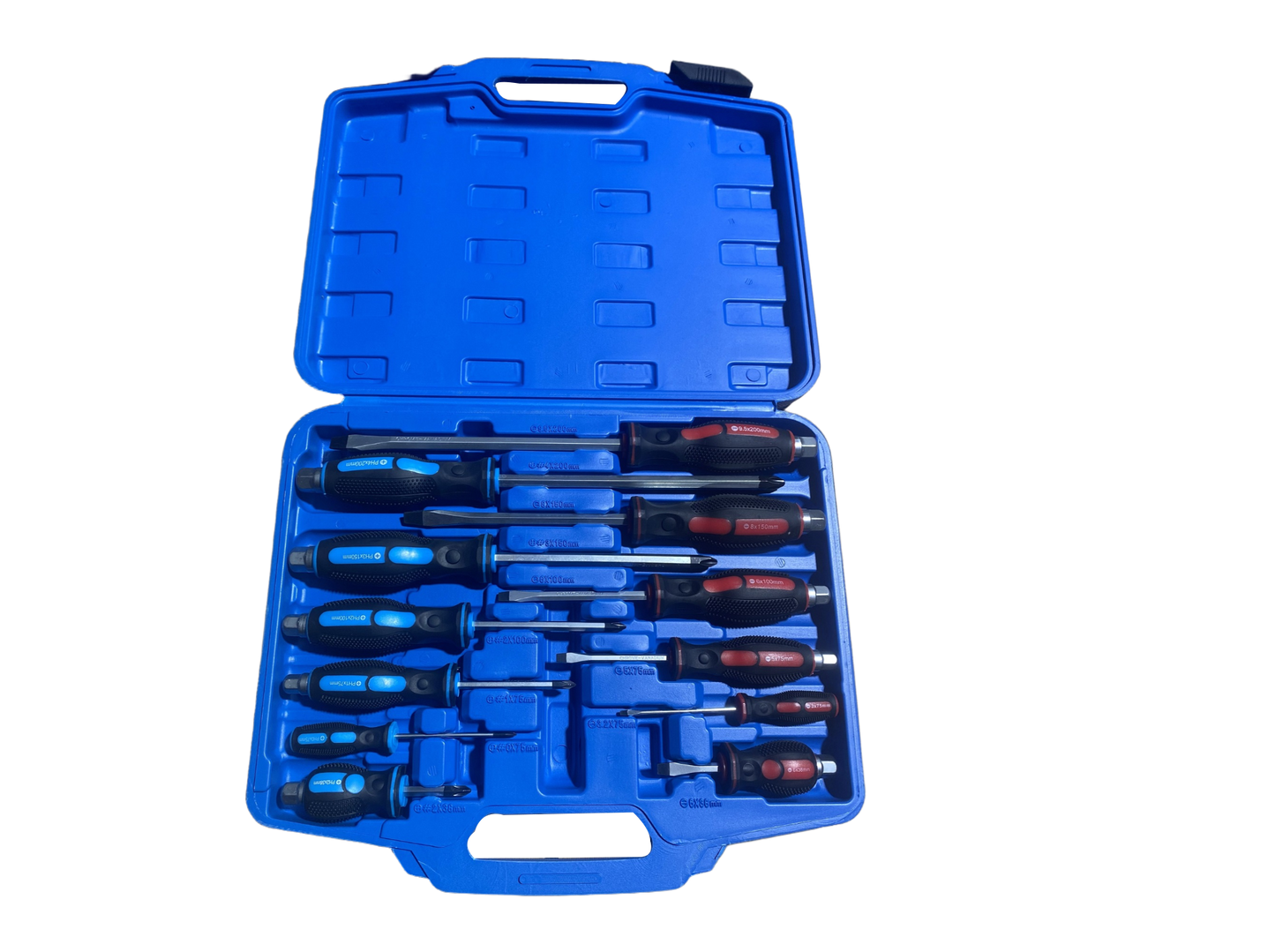 12pc Go-Through Screwdriver Set Chrome Vanadium Impact Ready Magnetic Tips SDT12GT