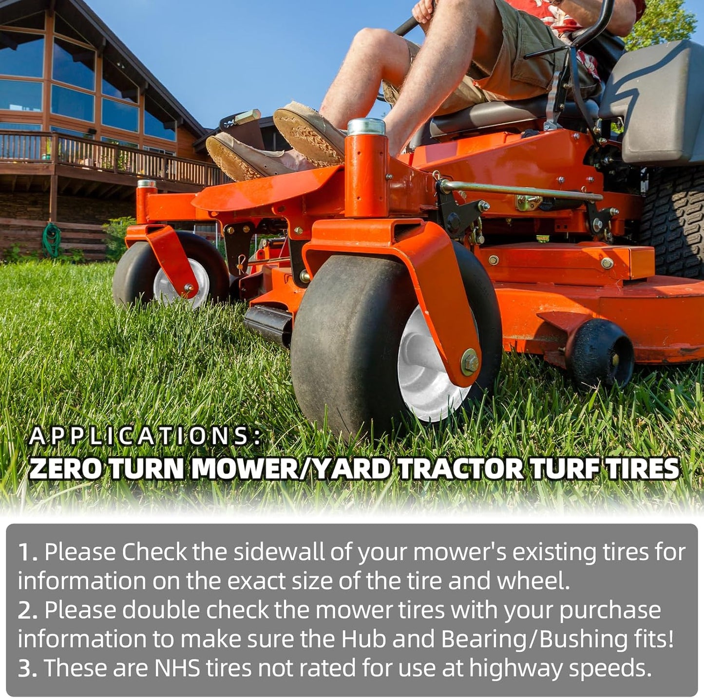 13x6.50 - 6 Lawn Mower Tires (2 - Pack) – Wide - Profile Tubeless Front Tires for Zero - Turn Mowers – T1365062PK - with | Sold by Uncle Wiener's Wholesale