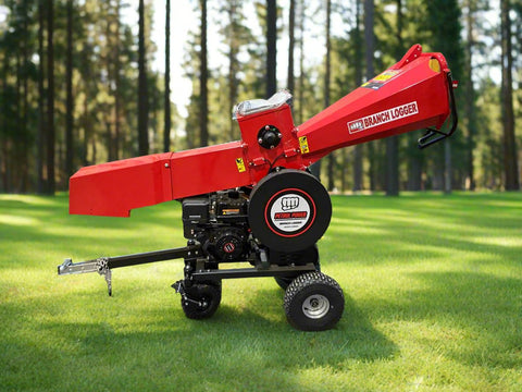Heavy-duty branch chipper for tree and yard waste with Loncin engine