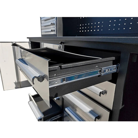 18 - Drawer 7 FT Workbench with Tool Cabinets – Heavy - Duty Steel Construction - with Red 18 - Drawer 7 FT | Sold by Uncle Wiener's Wholesale