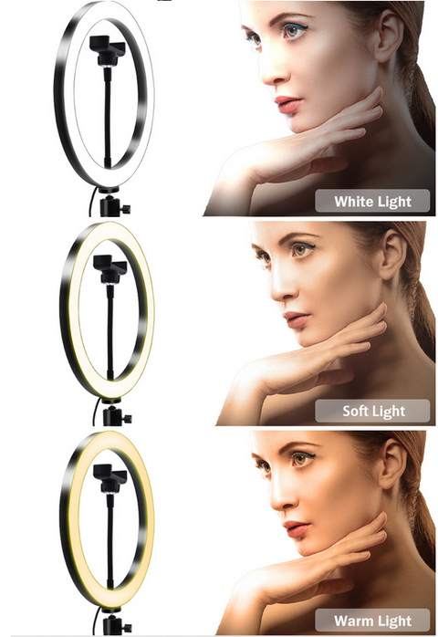 New 82" Portable LED Selfie Ring Light with Tripod & Phone Holder – USB Powered | SKU: CL19