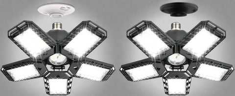 Top view of adjustable LED shop lights with E26 base