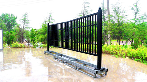 20 FT Galvanized Steel Farm Driveway Gate with Black Powder-Coated Finish – TM18NCC