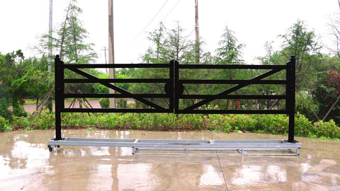 20 FT Wrought Iron Driveway Gate with Black Powder-Coated Finish – TM18NCB