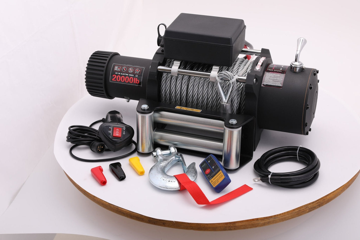20000LB 12V Electric Winch – Heavy Duty 7.8HP Series Wound Motor, 4 - Stage Planetary Gear, Roller Fairlead – SU20000 - with | Sold by Uncle Wiener's Wholesale