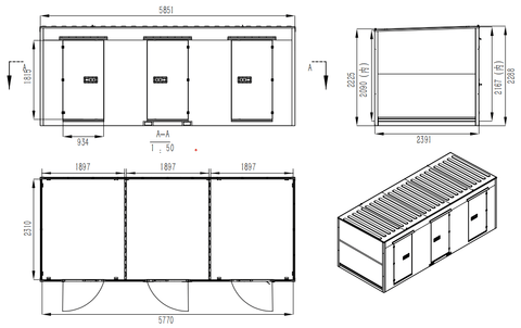 20FT Mobile Warehouses β Heavy - Duty Steel Storage Units - with Three Doors β Two Partitions | Sold by Uncle Wiener's Wholesale