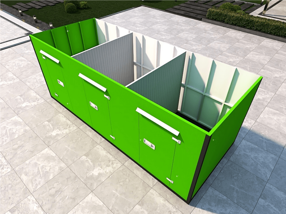 20FT Mobile Warehouses – Heavy - Duty Steel Storage Units - with Three Doors – Two Partitions | Sold by Uncle Wiener's Wholesale
