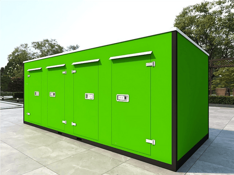 20FT Mobile Warehouses β Heavy - Duty Steel Storage Units - with Double - Sided β Four Doors (Partitioned) | Sold by Uncle Wiener's Wholesale