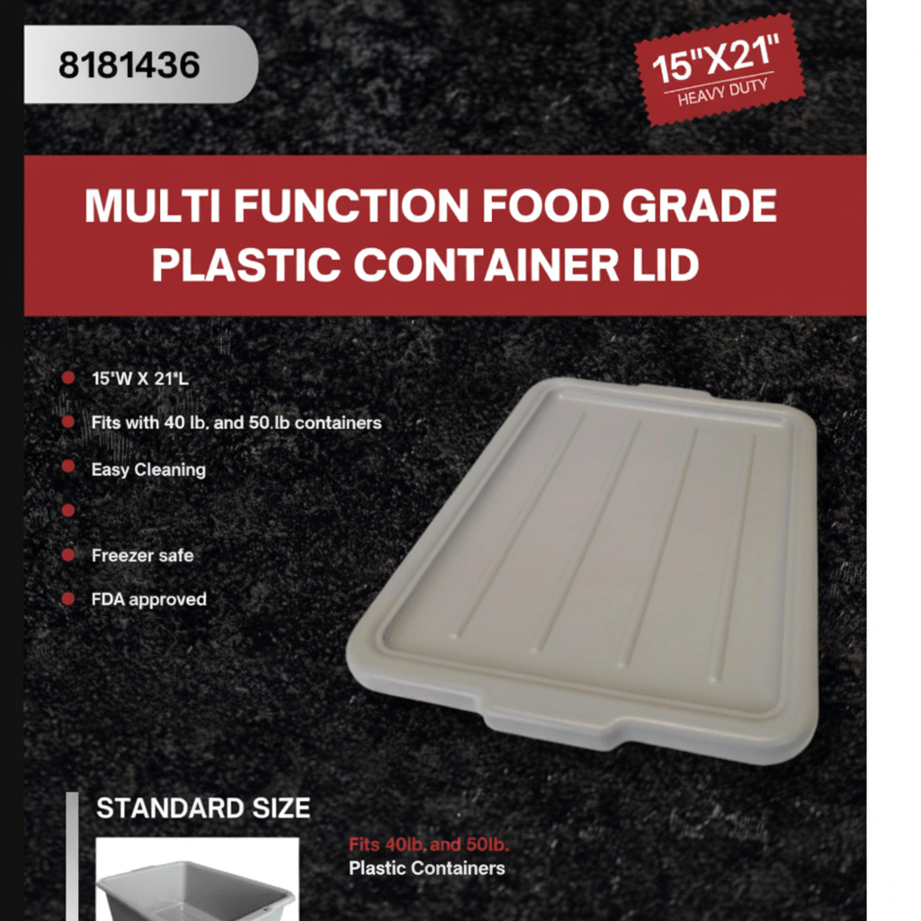 21" x 15.5" Food Grade Plastic Storage Bins & Lids – Heavy - Duty Multi - Function Containers for Commercial & Kitchen Use - with Lid – Fits 21" x 15.5" Bins | Sold by Uncle Wiener's Wholesale