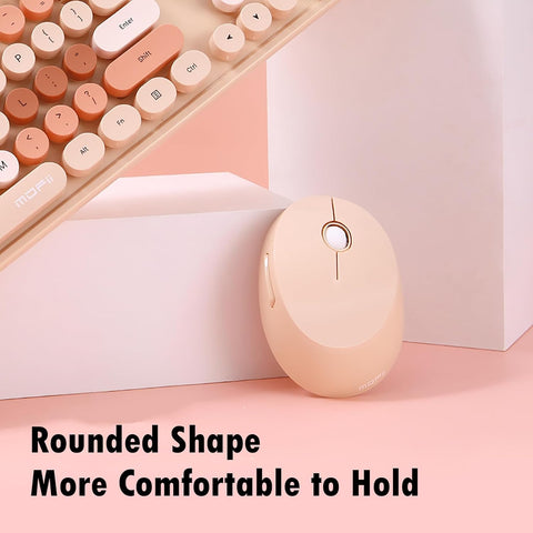2.4G Full - Size Wireless Keyboard and Mouse Combo, Multi - Color Typewriter Style Round Keycap, Cute Candy Colors, Compatible with Notebook, PC (104 Keys,Milk Tea) - with | Sold by Uncle Wiener's Wholesale