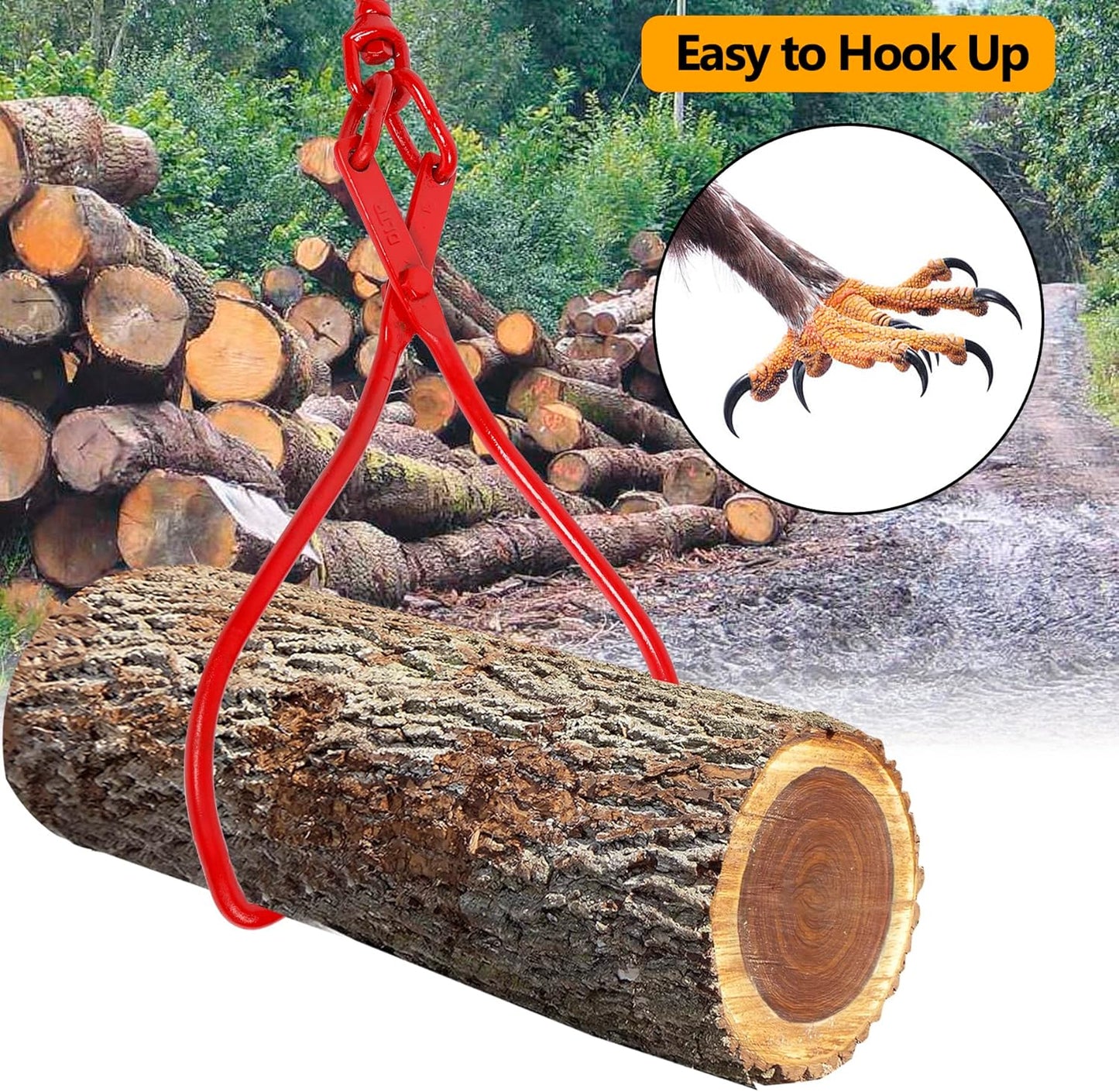 25″ Heavy - Duty Swivel Log Skidding Tong – Forged Steel Firewood & Log Lifting Tool S1212 - with | Sold by Uncle Wiener's Wholesale