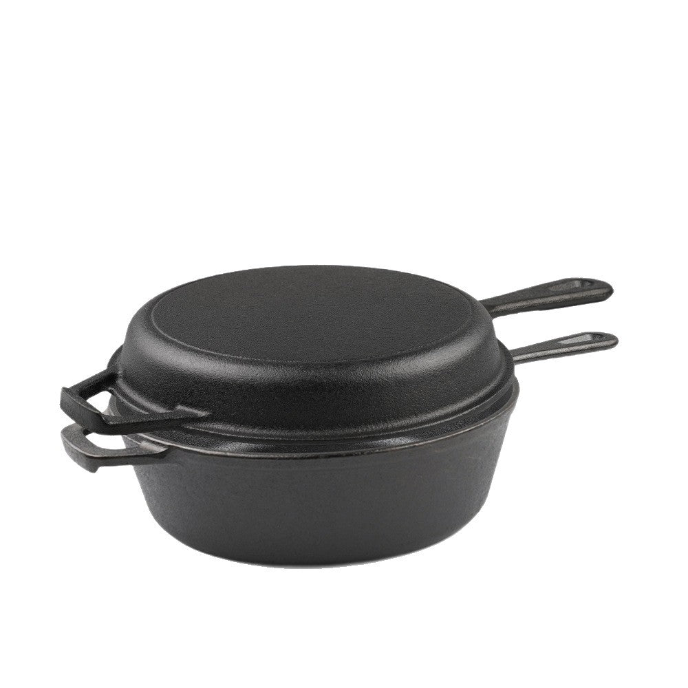 Cast Iron 2-in-1 Pan 10" Skillet & Griddle Pre-Seasoned 3 Quart CI2IN1