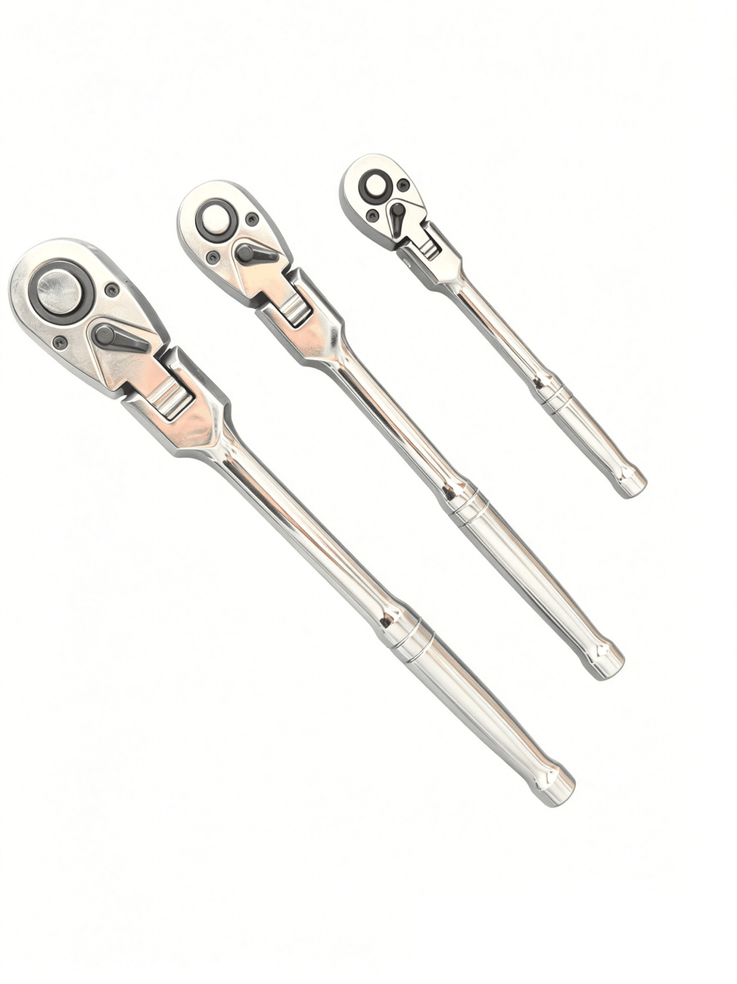 3-Piece Flex Head Ratchet Wrench Set 1/4" 3/8" 1/2" Drive 72-Tooth 3P72T - with | Sold by Uncle Wiener's Wholesale