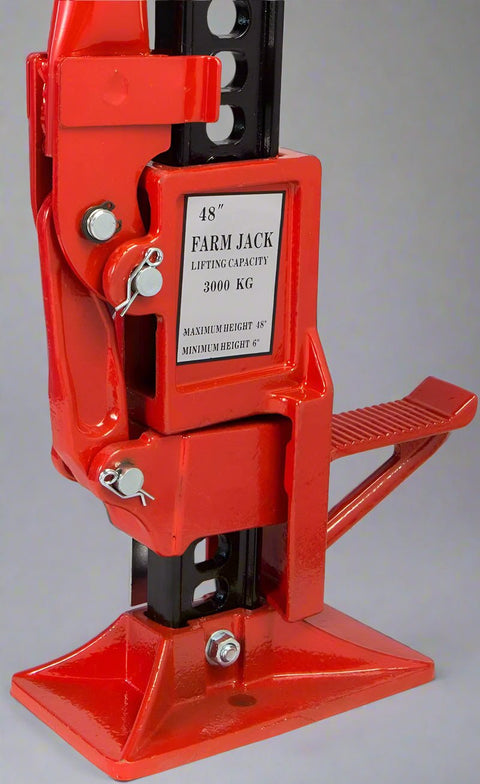 “3 Ton High Lift Farm Jack with 60 inch height – Red”
“Heavy-duty utility jack for off-road and farm recovery”
“Manual steel farm jack with wide base – 48 inch model”