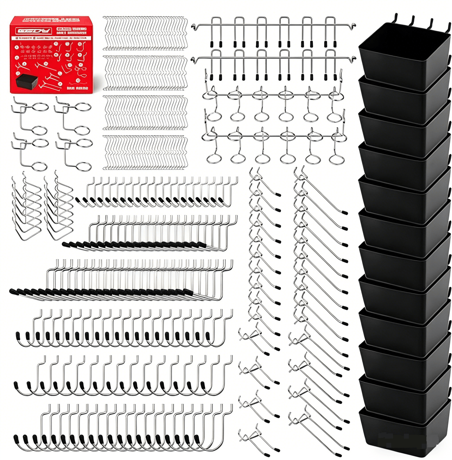 300 - Piece Pegboard Hook Set Metal Garage Tool Organizer Accessories PPH300 - with | Sold by Uncle Wiener's Wholesale
