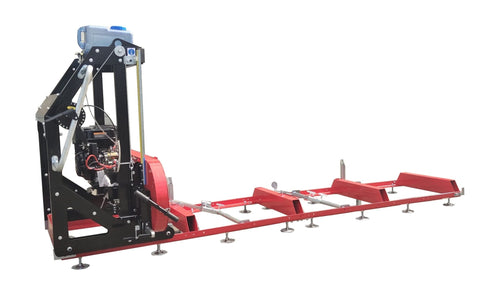 32″ Portable Sawmill with 14 HP Electric Start Loncin Engine – Sawmill Trailer & Extension Tracks Optional | Heavy - Duty Manual Mill - with 14 HP Sawmill E - Start | Sold by Uncle Wiener's Wholesale
