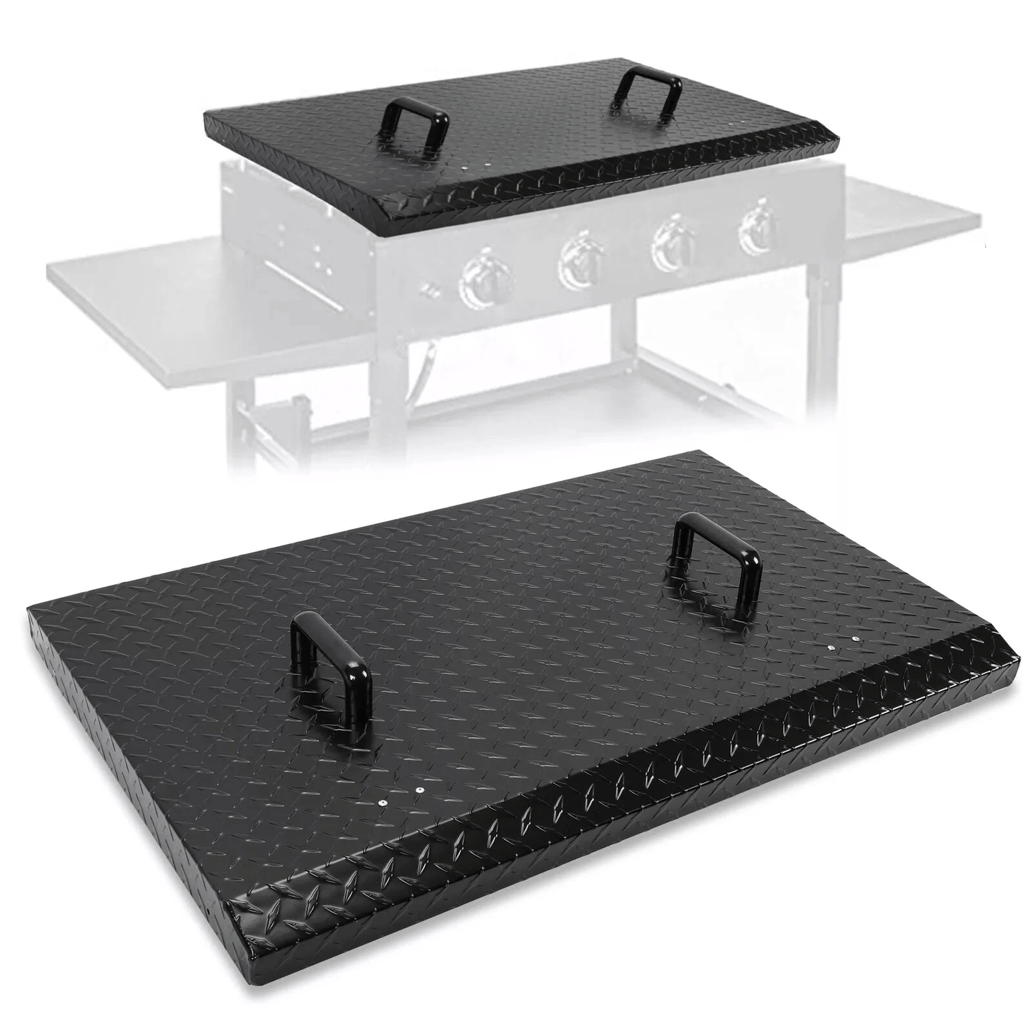 36 Inch Griddle Grill Hard Cover Lid Compatible with Blackstone Outdoor Powder Coated Lightweight Top LYOM018SA - with | Sold by Uncle Wiener's Wholesale
