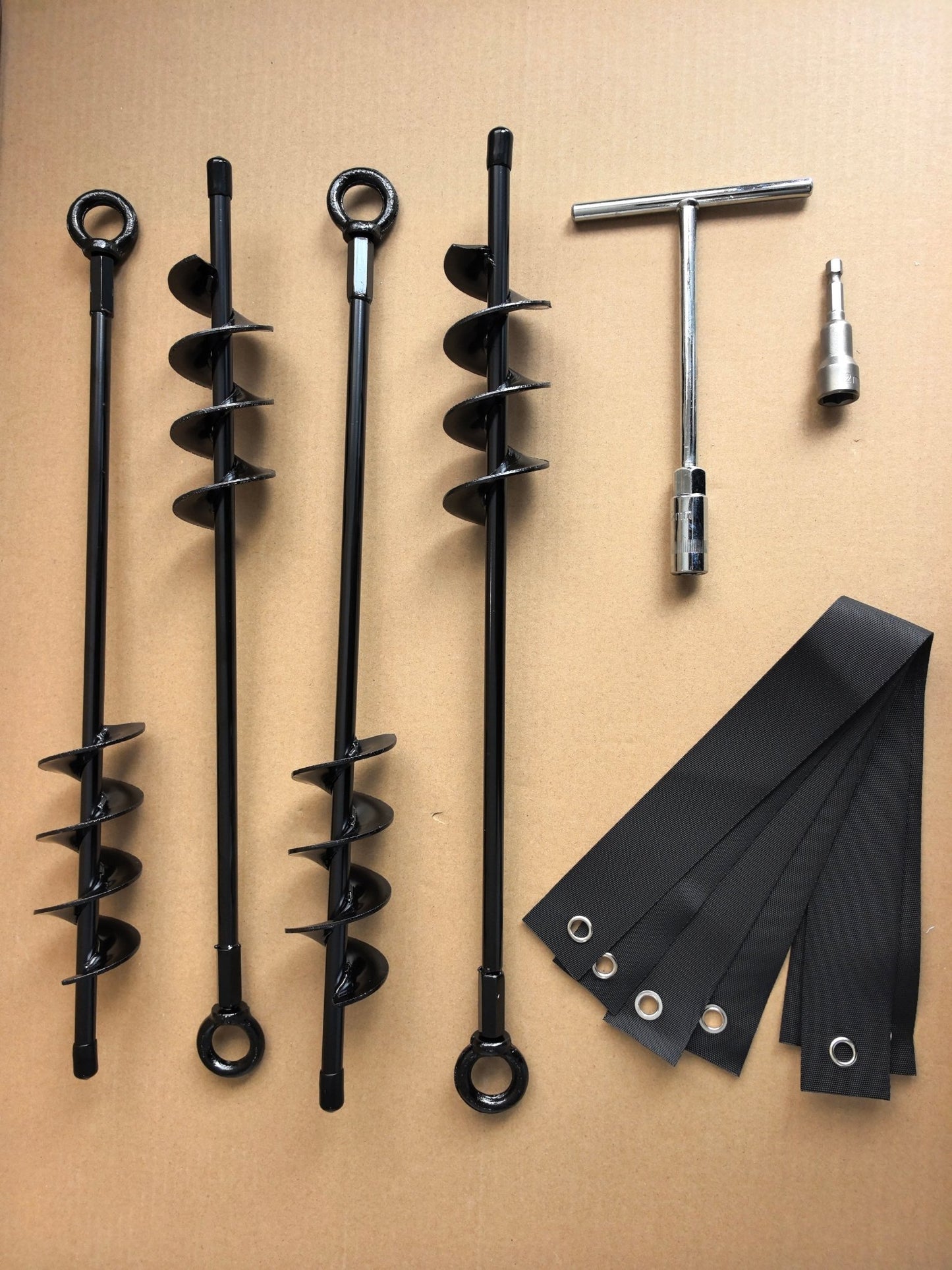 4 Pack 18 Inch Heavy Duty Ground Anchor Screws Trampoline Tie Down Kit WS1889 - with | Sold by Uncle Wiener's Wholesale