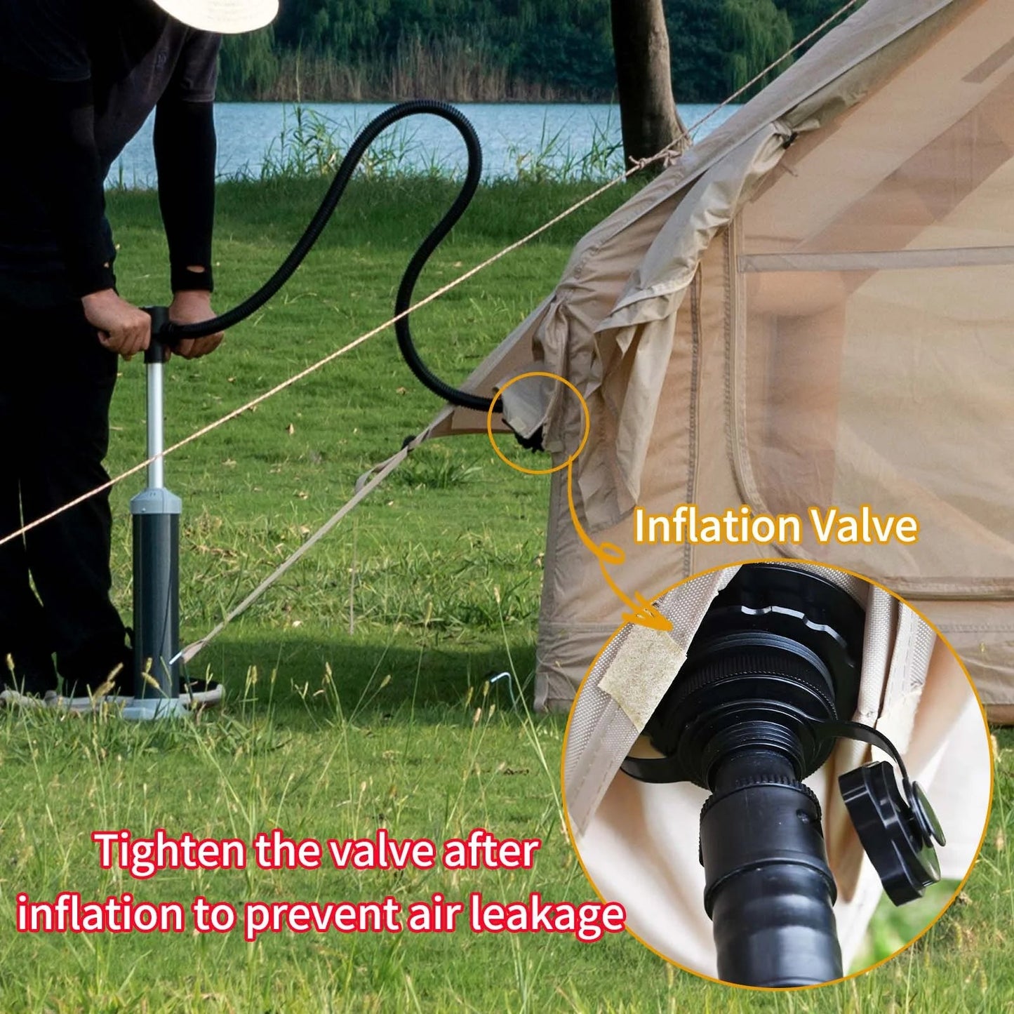 4 - Person Inflatable Camping Tent with Stove Jack, Waterproof 210D Oxford Hot Tent for All - Season Camping IT420SJ - with | Sold by Uncle Wiener's Wholesale