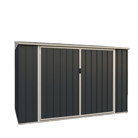 4 x 8 ft Outdoor Garden Storage Shed with Double Doors | Weatherproof Metal Design EF0408 - with | Sold by Uncle Wiener's Wholesale
