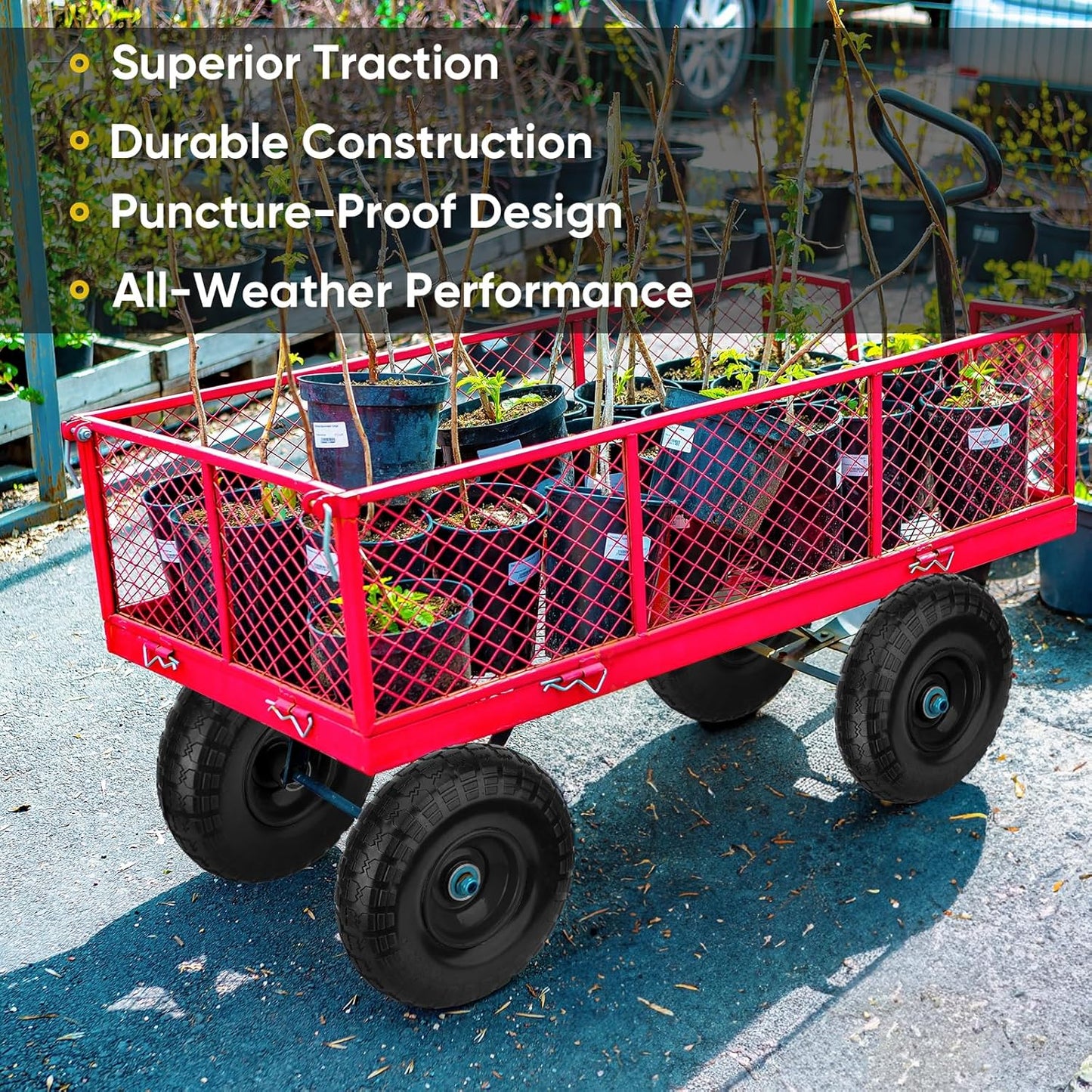 4.10/3.50 - 4 Solid Tire & Wheel Assembly, Flat - Free Lawn & Utility Cart Replacement, 2 Pack TS41004 - with | Sold by Uncle Wiener's Wholesale