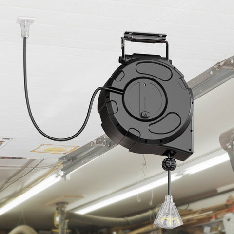 45FT 12AWG β 15A Retractable Extension Cord Reel with 3 Lighted Outlets - with Amperage 13A | Sold by Uncle Wiener's Wholesale
