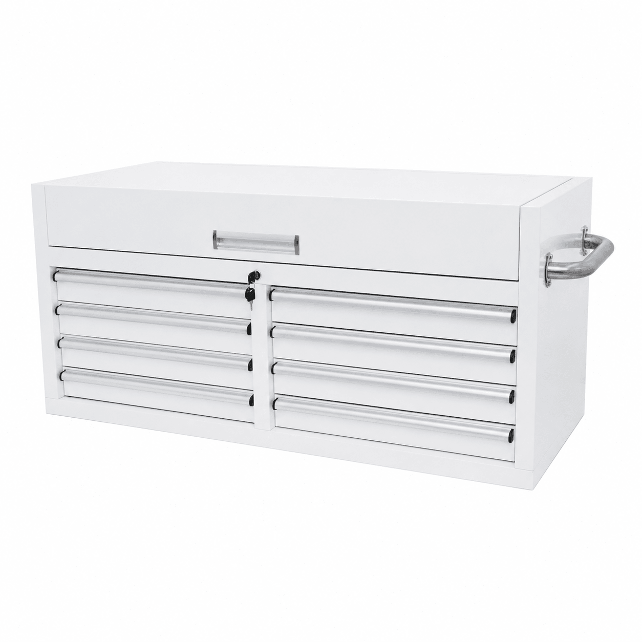 46" Heavy - Duty 8 - Drawer Upper Tool Chest – Steel Workshop Storage Cabinet (Competible with: 46" Rolling Tool Workbench) - Hand Tools with 46" Upper Tool Chest – White | Sold by Uncle Wiener's Wholesale