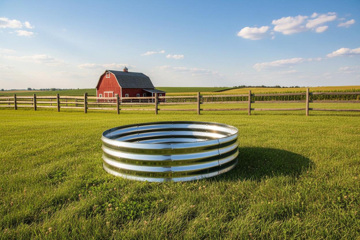 47" Round Metal Raised Garden Bed – Galvanized Steel Circular Planter for Vegetables & Flowers 929523 - with | Sold by Uncle Wiener's Wholesale
