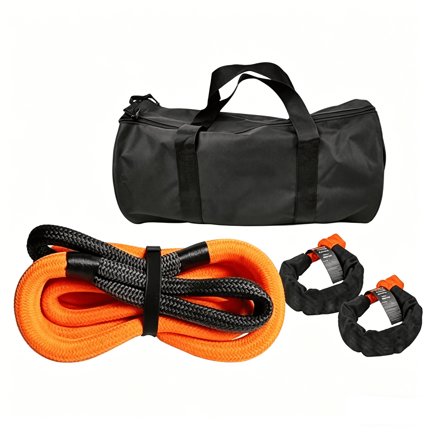 4PC 23 Ton Kinetic Recovery Rope Kit 1-1/4" x 30FT with Soft Shackles Off-Road Tow Kit KE4P23 - with | Sold by Uncle Wiener's Wholesale