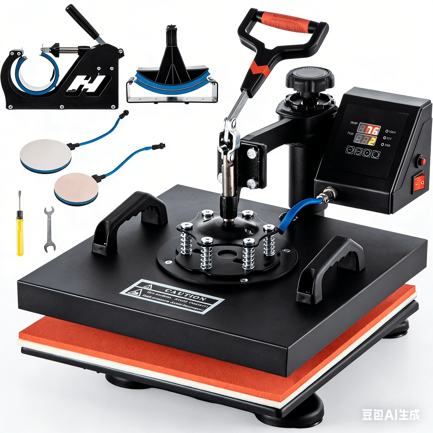 5 in 1 Heat Press Machine 15" x 15" Swing Away T Shirt Mug Hat Plate HP3838 - with | Sold by Uncle Wiener's Wholesale