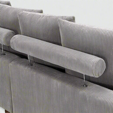 5 - Piece Corduroy Sectional Sofa β U - Shaped Living Room Furniture Set | Dark Gray & Light Gray - with DARK GRAY BT2528SM | Sold by Uncle Wiener's Wholesale