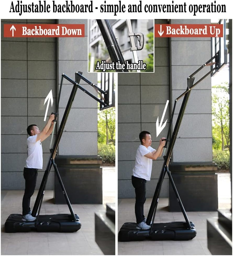 50” Adjustable height 10 FT Portable Basketball Hoop – Shatterproof Backboard – 2506193 - with | Sold by Uncle Wiener's Wholesale