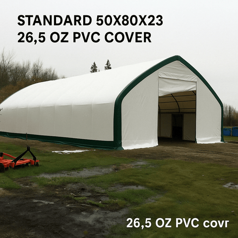50′ Wide Double Truss Storage Buildings – Heavy - Duty PVC Shelter - Portable Industrial Storage Building with Standard 50X80X23 26.5 Oz PVC Cover | Sold by Uncle Wiener's Wholesale