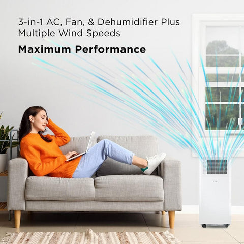 5,000 BTU Smart Portable Air Conditioner, Fan & Dehumidifier, 150 Sq. Ft., Ultra - Compact Design - with | Sold by Uncle Wiener's Wholesale