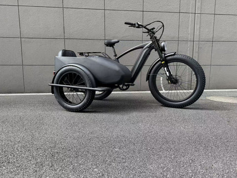 500W Jet Black Electric Sidecar Bike with Aluminum‑Alloy Frame 039912 - with | Sold by Uncle Wiener's Wholesale