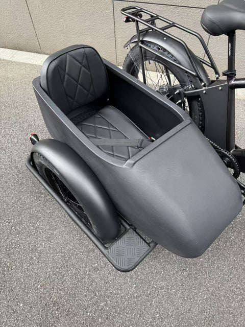 500W Jet Black Electric Sidecar Bike with Aluminum‑Alloy Frame 039912 - with | Sold by Uncle Wiener's Wholesale