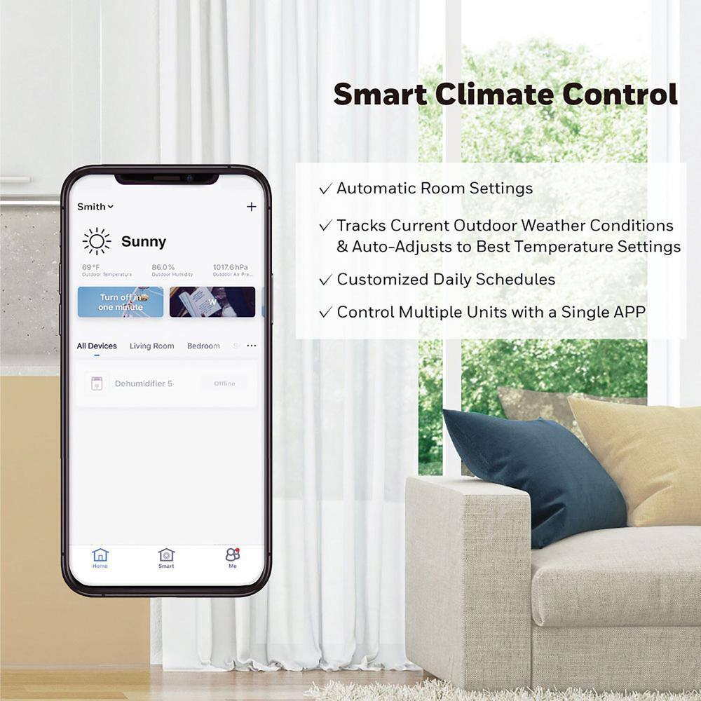 5,500 BTU Portable Air Conditioner HF8CESVWK5 Cools 350 Sq. Ft. with Dehumidifier and Wi - Fi in White - with | Sold by Uncle Wiener's Wholesale