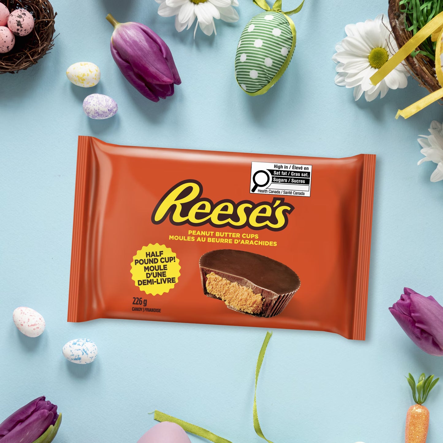 REESE’S Half Pound Chocolate Peanut Butter Cup – 226 g Oversized Milk Chocolate Peanut Butter Candy, Pack of 1