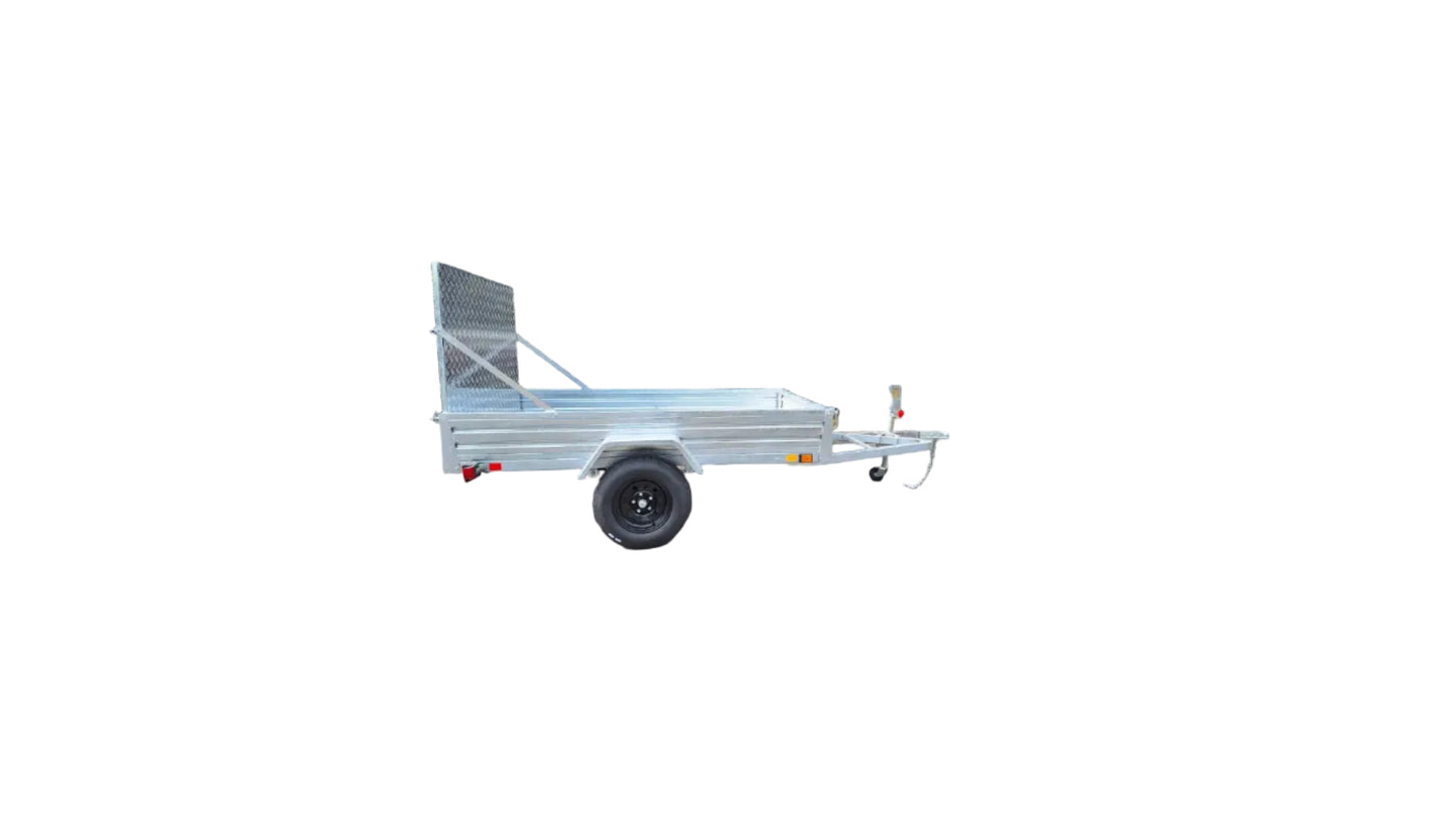 5x8 Galvanized Utility Trailer Tilting Bed Fully Welded Steel Frame LED Lights 96BA - with | Sold by Uncle Wiener's Wholesale