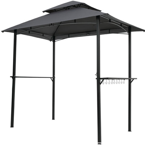 New 8 ft x 5 ft Grill Gazebo BBQ Canopy with LED Lights & Side Shelves | SKU: S1248