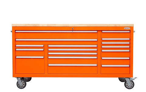 6 FT 17 - Drawer Fatboy Tool Workbench – Heavy - Duty Rolling Bench with Power & USB Ports | Multiple Colors Available - with Cement Gray | Sold by Uncle Wiener's Wholesale