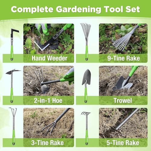 6-Piece Garden Hand Tool Set Trowel Rake Cultivator Weeder GRDTO6 - with | Sold by Uncle Wiener's Wholesale