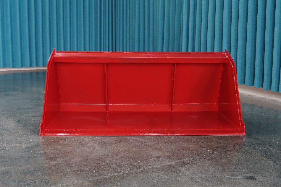 60-Inch Mini Skid Steer Bucket in Red for Snow and Mulch
Front View of Heavy-Duty Snow & Mulch Bucket Attachment
Side View of Red 60-Inch Skid Steer Loader Bucket
Angled Perspective of Reinforced High-Capacity Skid Steer Bucket