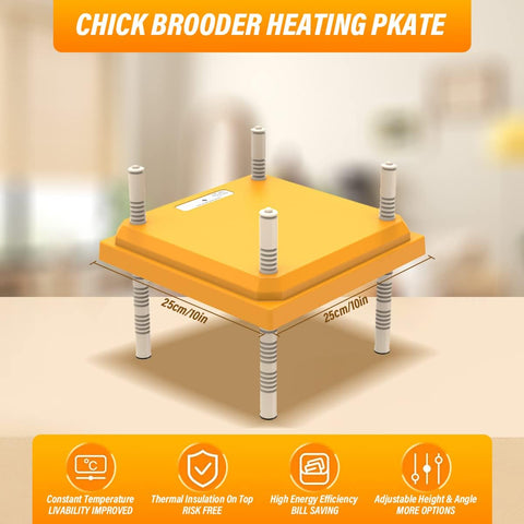 12"x12" Chick Brooder Heater Plate – Adjustable Height Poultry Heat Plate for Chicks & Ducklings SCCH22307