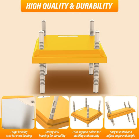 12"x12" Chick Brooder Heater Plate – Adjustable Height Poultry Heat Plate for Chicks & Ducklings SCCH22307