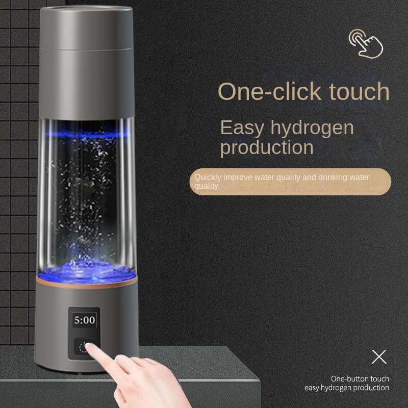 Tengertang 270ML Hydrogen Water Bottle Generator – Rechargeable SPE PEM Hydrogen Water Ionizer with LED Display